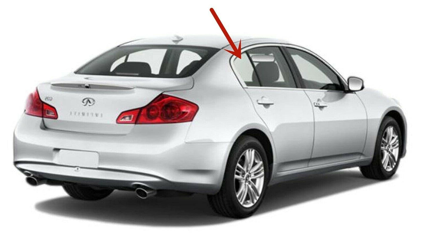 Passenger Right Side Rear Vent Window Vent Glass Compatible with Infiniti G35 G37 G25 2007-2013 / Q40 2015-2016 4 Door Sedan Models