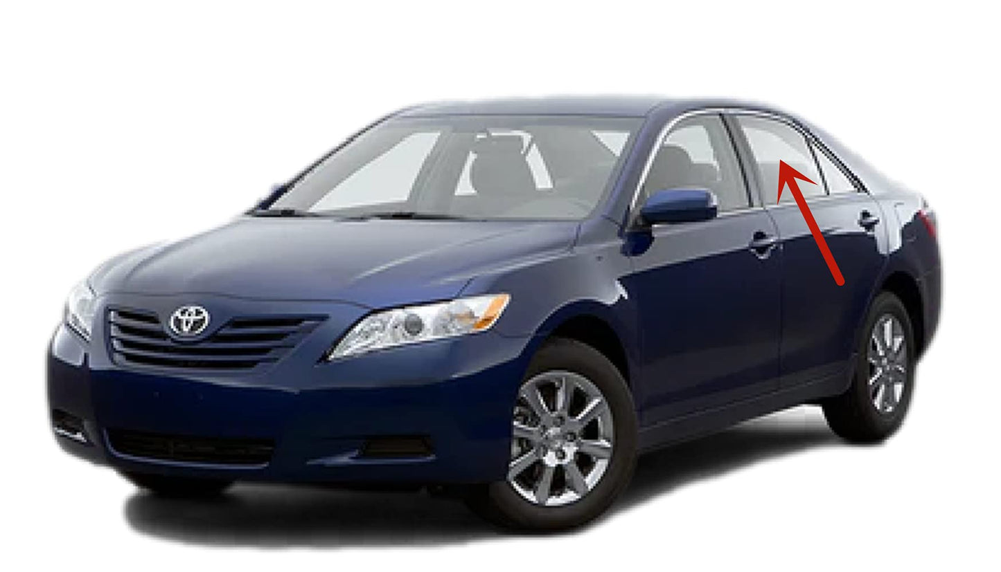 Driver Left Side Rear Door Window Door Glass Compatible with Toyota Camry 4 Door Sedan 2007-2011 Models