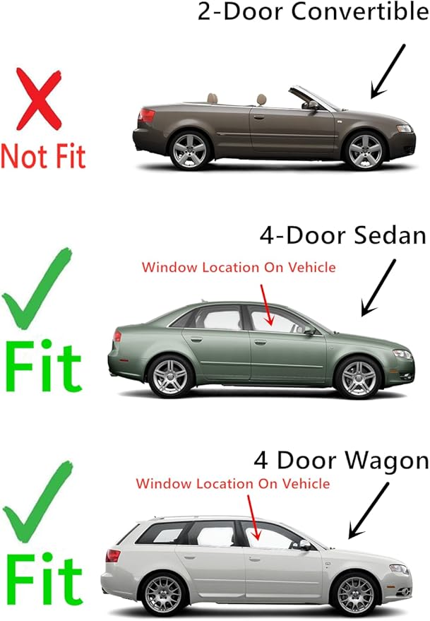 Passenger Right Front Door Window Door Glass Compatible with Audi A4 2002-2008 / S4 2004-2008 / RS4 2006-2008 4 Door Models