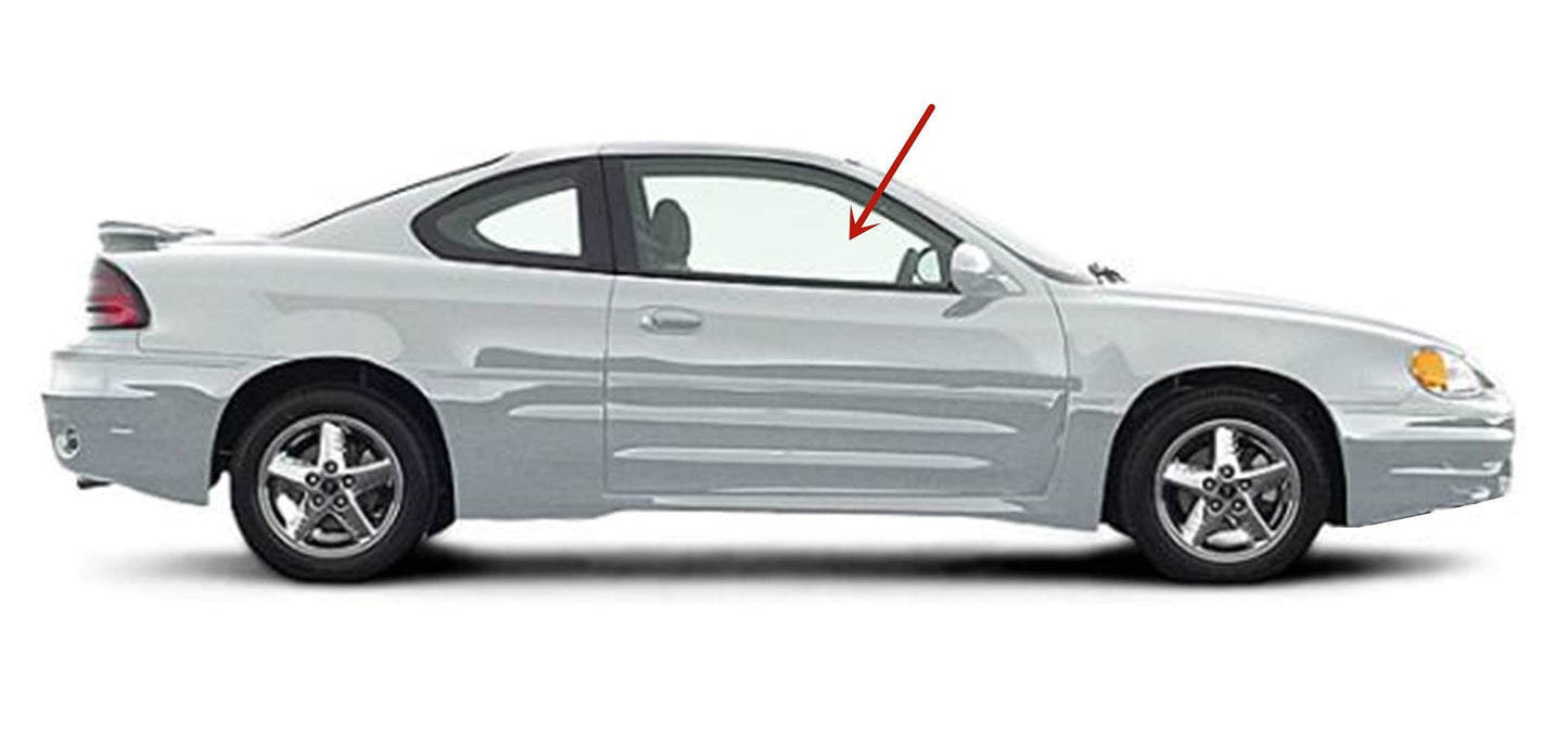 Passenger Right Side Door Window Door Glass Compatible with Oldsmobile Alero/Pontiac Grand Am 2 Door Coupe 1999-2005 Models