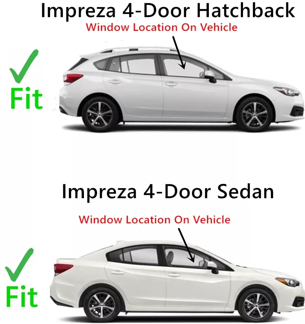 Passenger Right Side Front Door Window Door Glass Compatible with Subaru Impreza 2017-2023 Models