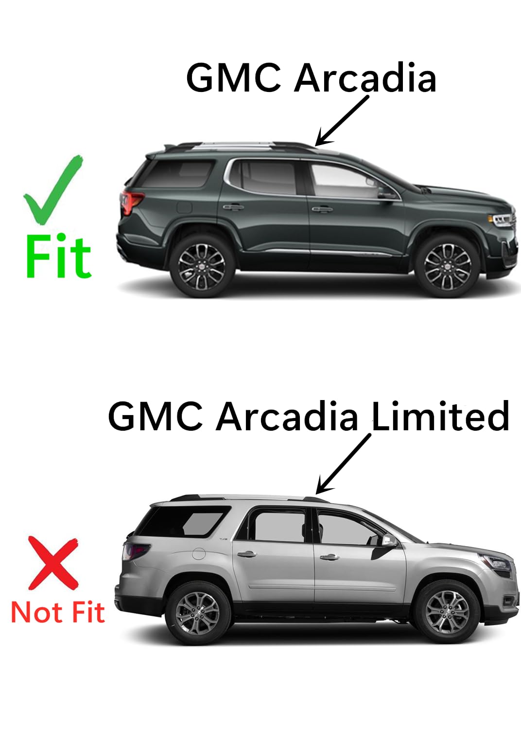 Passenger Right Side Quarter Window Quarter Glass Compatible with GMC Acadia 2017-2023 Models (Not For Acadia Limited)