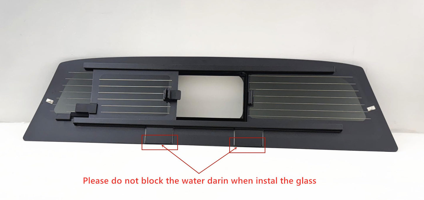 Heated Tempered Rear Manual Slider Window Back Glass Compatible with Hyundai Santa Cruz 2022-2024 Models