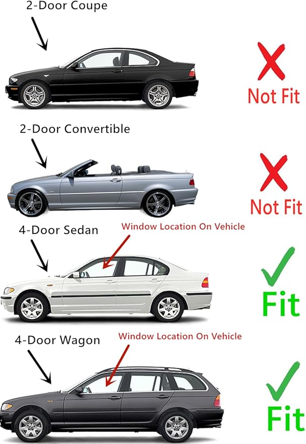 Driver Left Side Front Door Window Door Glass Compatible with BMW 323i 328i 1999-2000 4 Door Models/ 325i 325xi 330i 330xi 2001-2005 4 Door Models