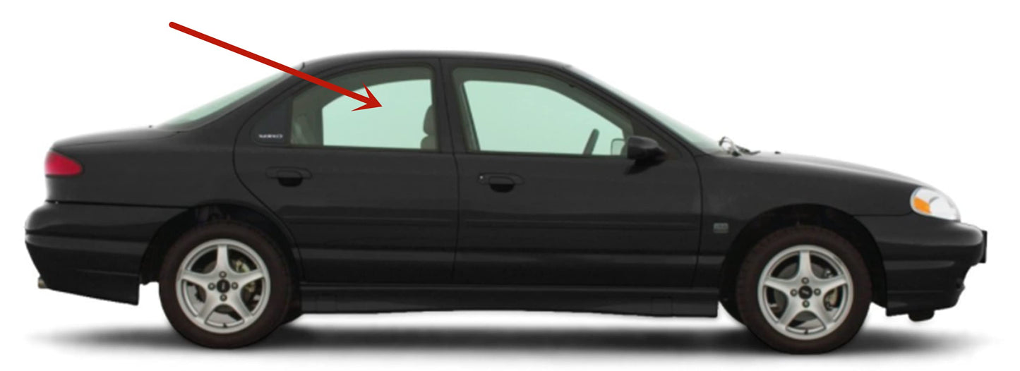 Passenger Right Side Rear Door Window Door Glass Compatible with Mercury Mystique 4 Door Sedan 1995-2000 Models