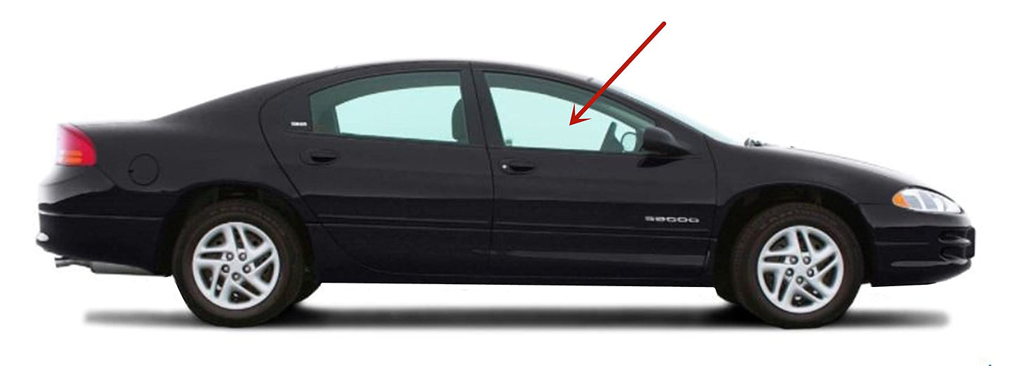 Passenger Right Side Front Door Window Door Glass Compatible with Chrysler Concorde 4 Door Sedan 1993-1996 Models