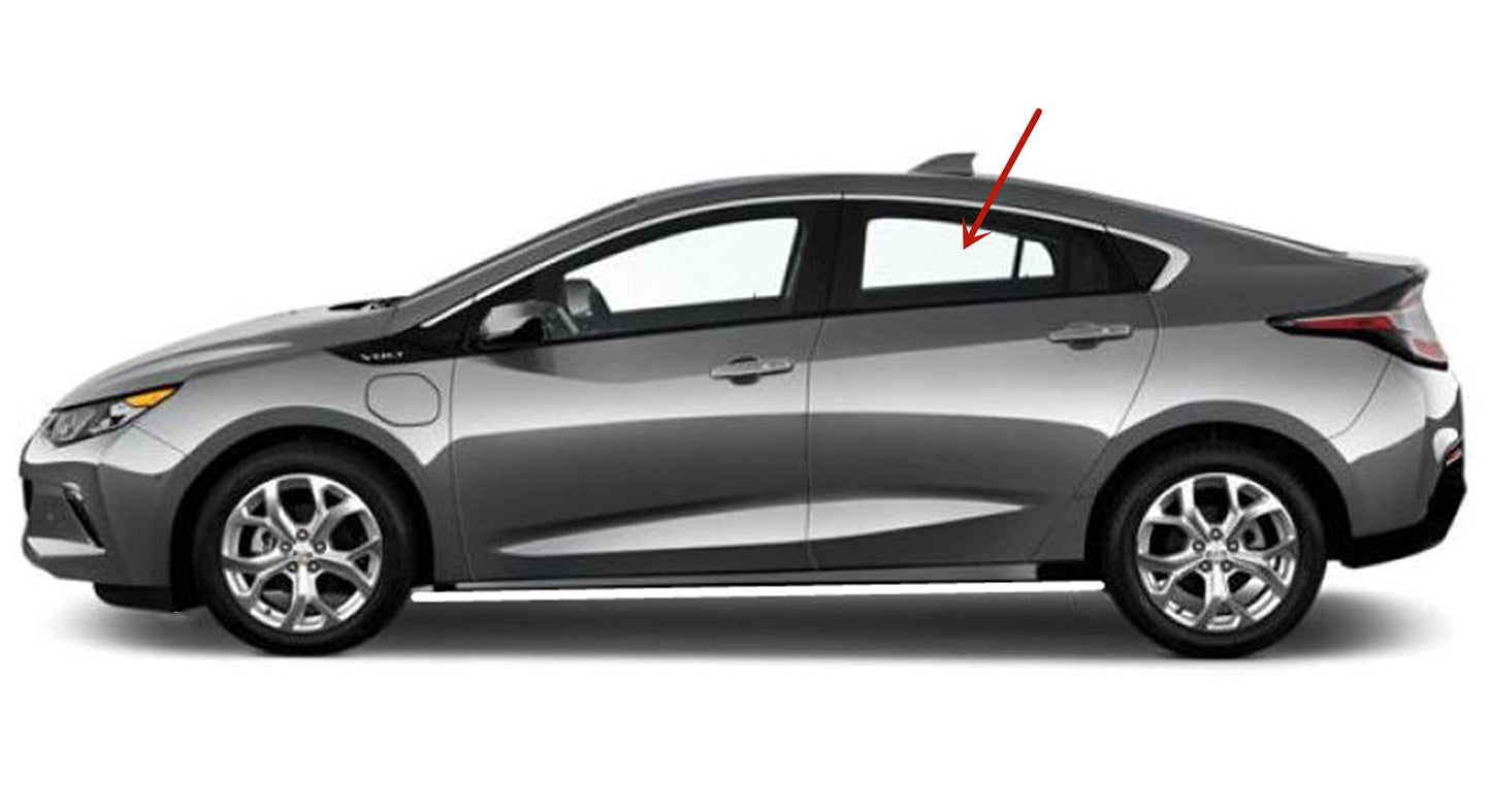 Driver Left Side Rear Door Window Door Glass Compatible with Chevrolet Volt 2016-2019 Models