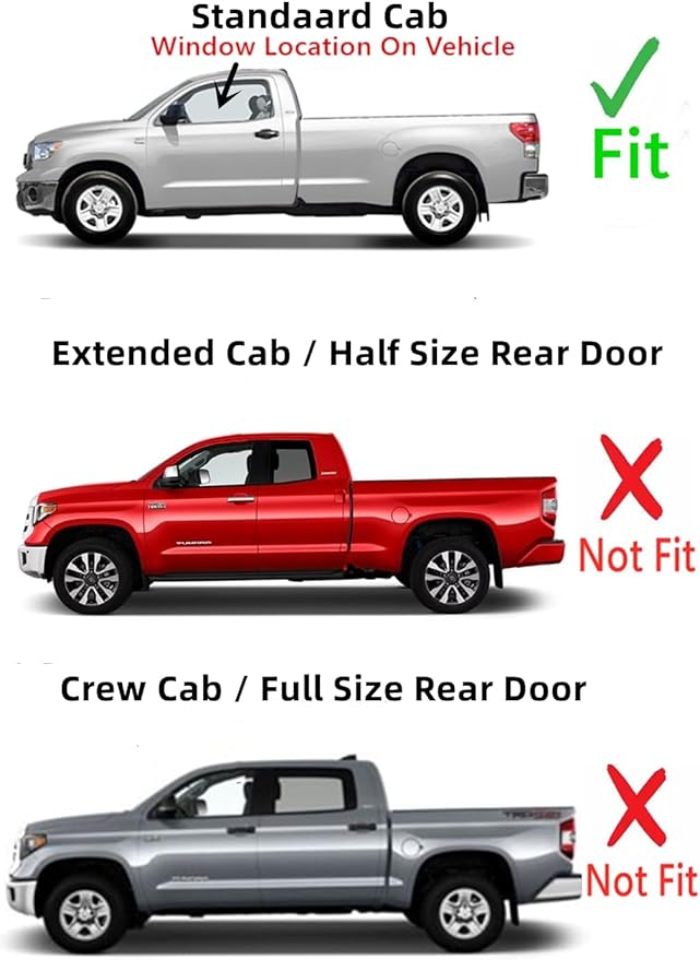 Driver Left Side Door Window Door Glass Compatible with Toyota Tundra Pickup 2 Door Standard Cab 2007-2018 Models