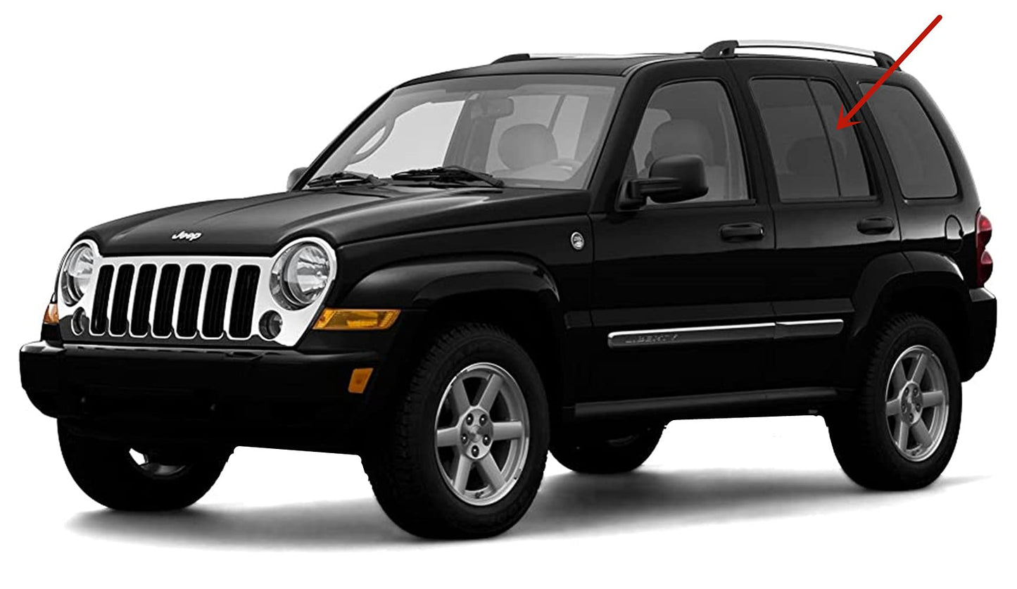 Driver Left Side Rear Vent Window Vent Glass Compatible with Jeep Liberty 2002-2007 Models