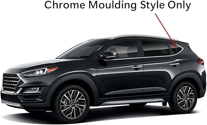 Chrome Moulding Style Driver Left Side Rear Quarter Window Quarter Glass Compatible with Hyundai Tucson 2016-2021 Models