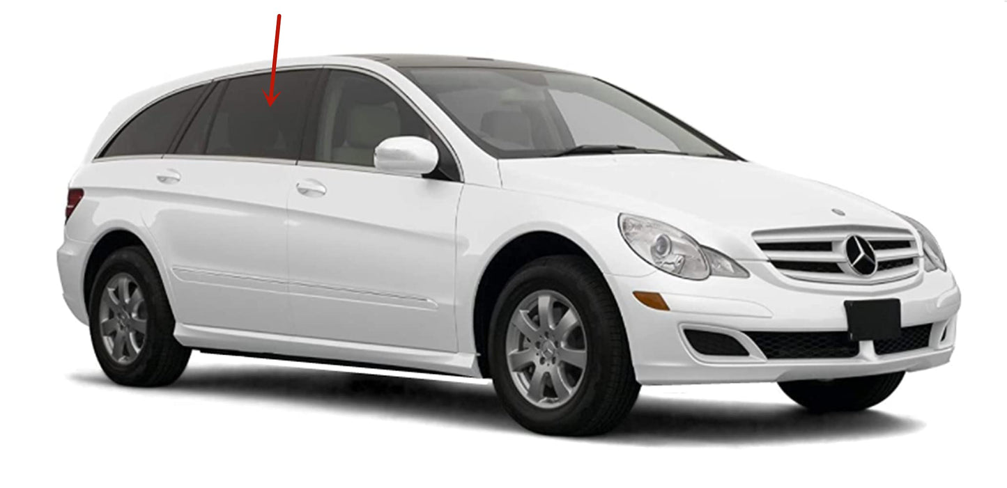 Passenger Right Side Rear Door Window Door Glass Compatible with Mercedes Benz R320 R350 R500 R63AMG 2006-2012 Models