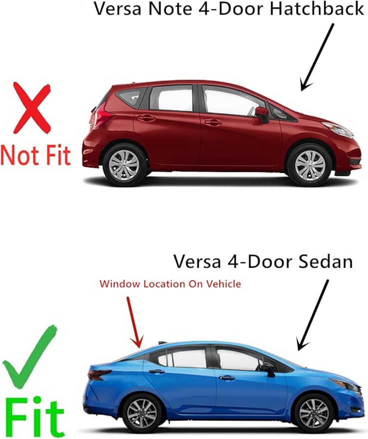 Heated Back Window Back Glass Compatible with Nissan Versa 4 Door Sedan 2012-2019 Models