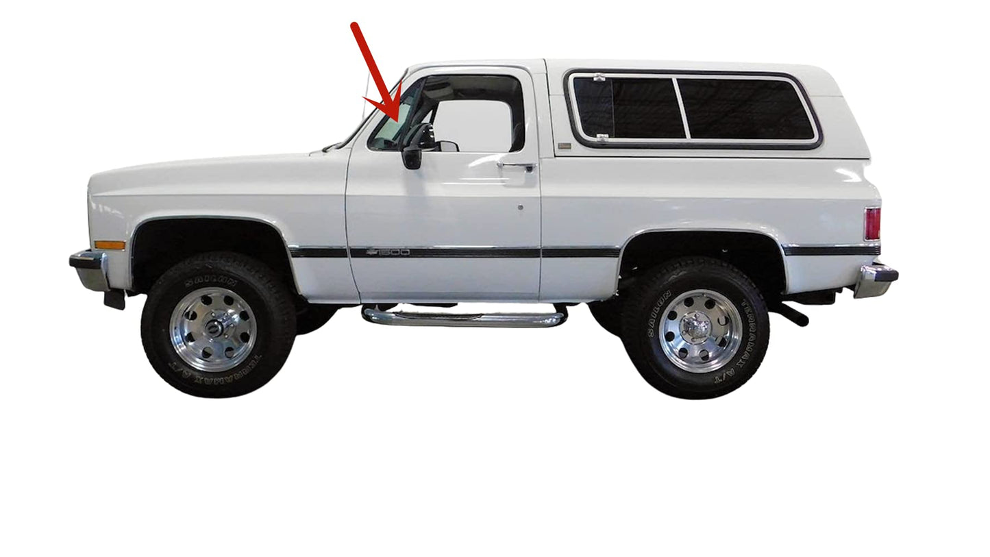 Driver Left Side Front Vent Window Vent Glass Compatible with Chevrolet Pickup (C10 C20 C30 K10 K20 K30) 1981-1986 / Pickup (R-Series , V-Series) 1987-1991 / Blazer Kodiak Suburban 1981-1991 Models