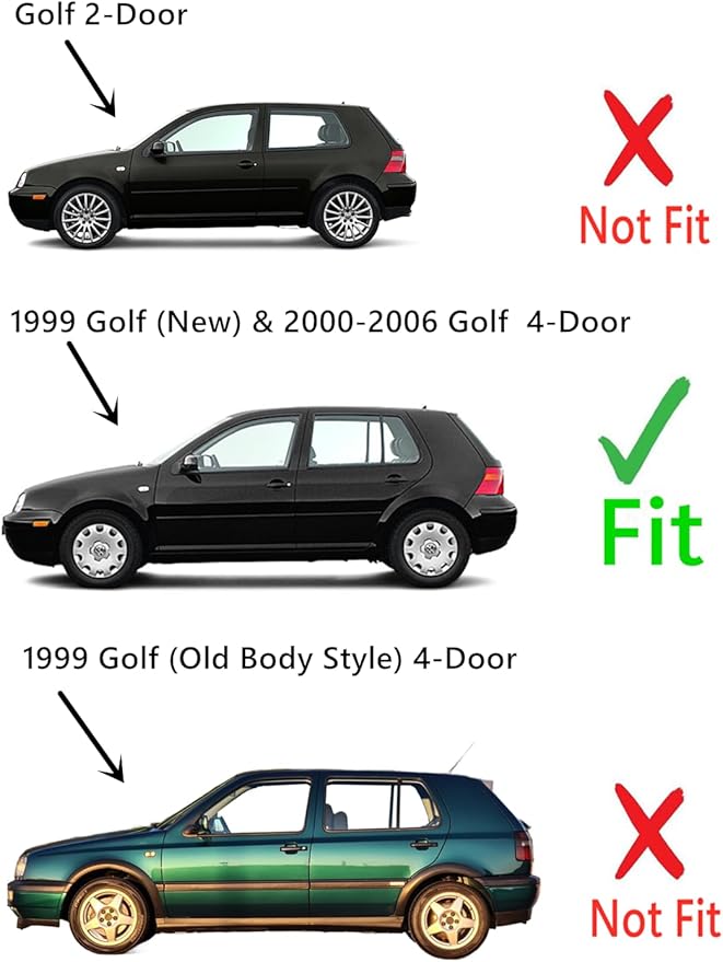 Driver Left Side Front Door Window Door Glass Compatible with Volkswagen Golf 2000-2006 & Golf (New) 1999 4-Door Hatchback