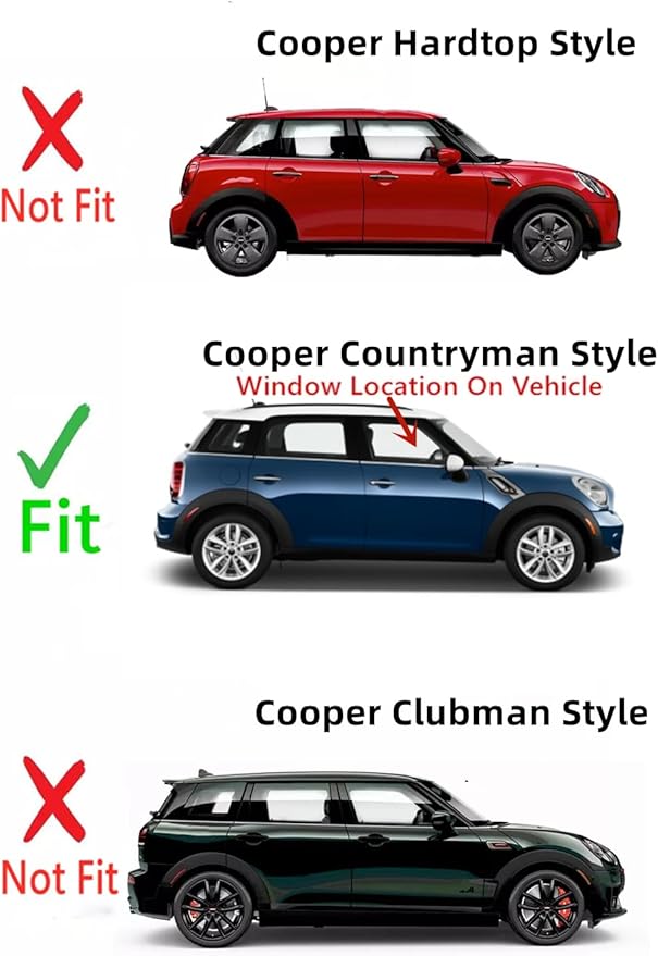 Passenger Right Side Front Door Window Door Glass Compatible with Mini Countryman 2011-2016 Models