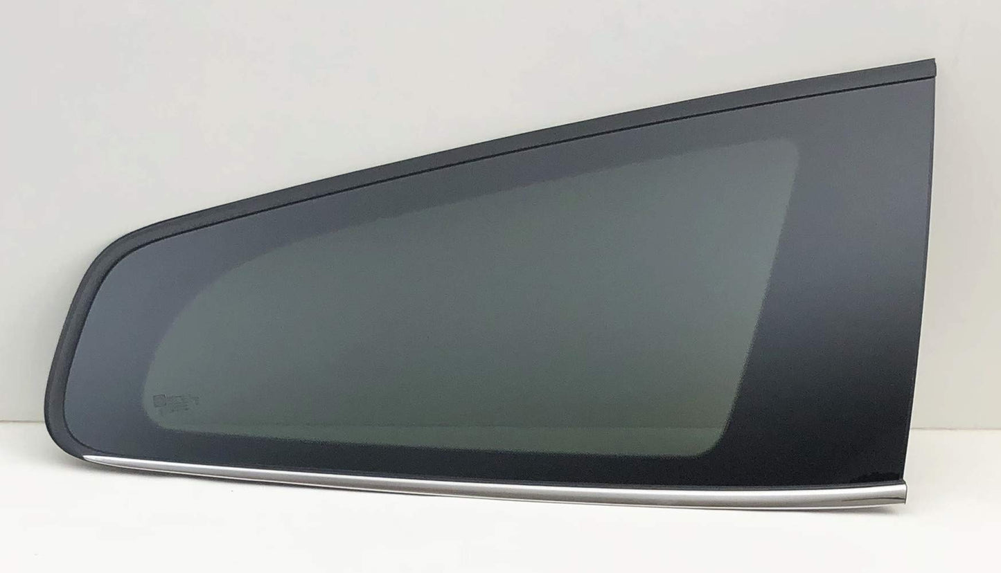 Partial Chrome Style Passenger Right Side Rear Quarter Window Quarter Glass Compatible with Chevrolet Traverse 2009-2017 Models