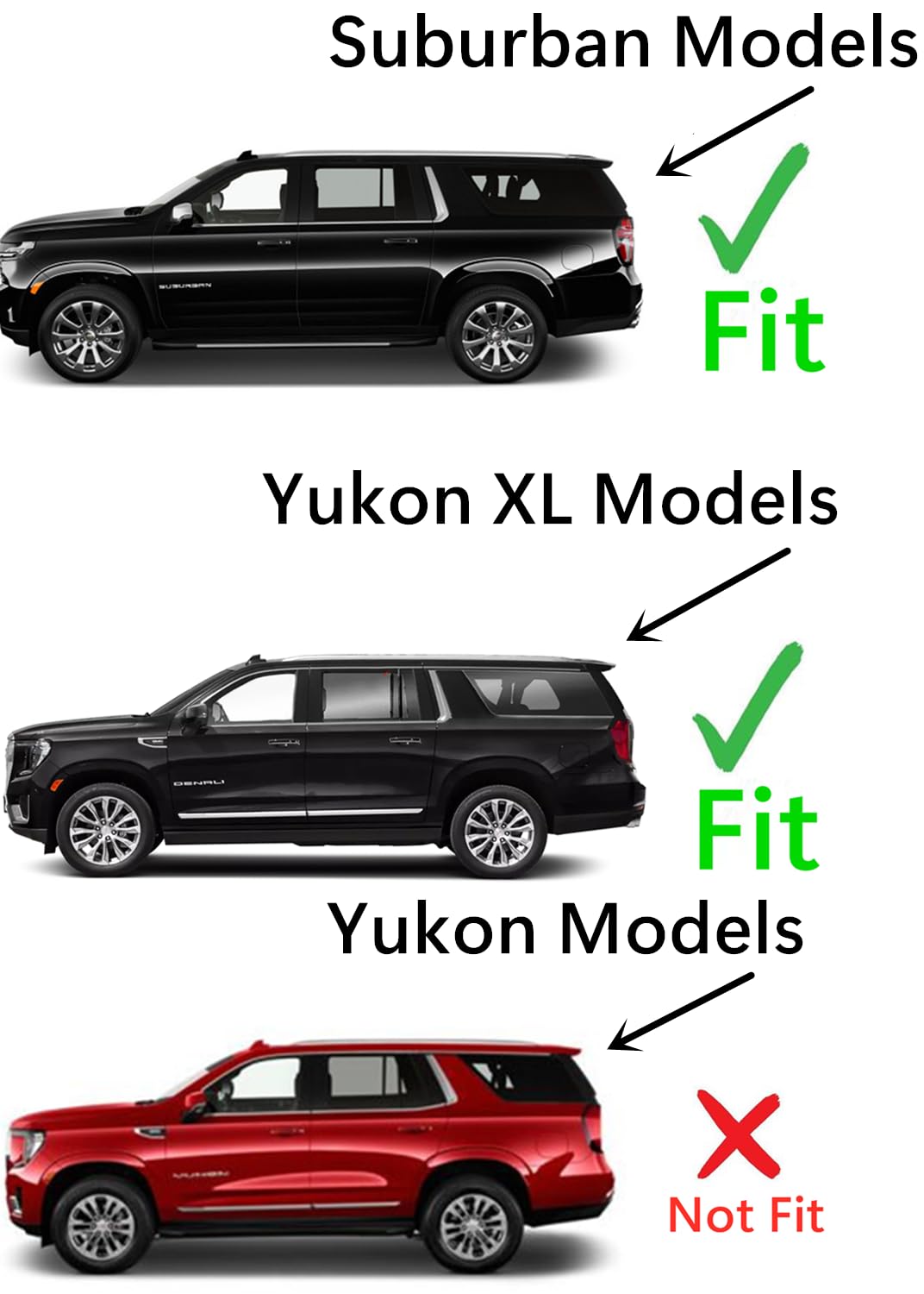 Tempered Driver Left Side Rear Door Window Door Glass Compatible with Chevrolet Suburban / GMC Yukon XL 2021-2025 Models (Not For Yukon)