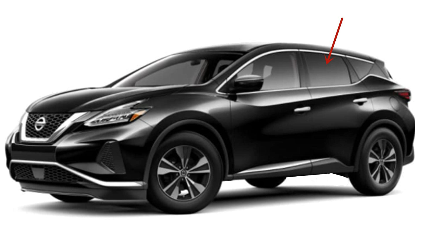 Driver Left Side Rear Door Window Door Glass Compatible with Nissan Murano 2015-2024 Models