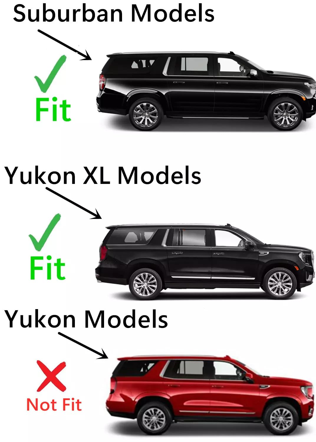 Tempered Passenger Right Side Rear Door Window Door Glass Compatible with Chevrolet Suburban / GMC Yukon XL 2021-2025 Models (Not For Yukon)