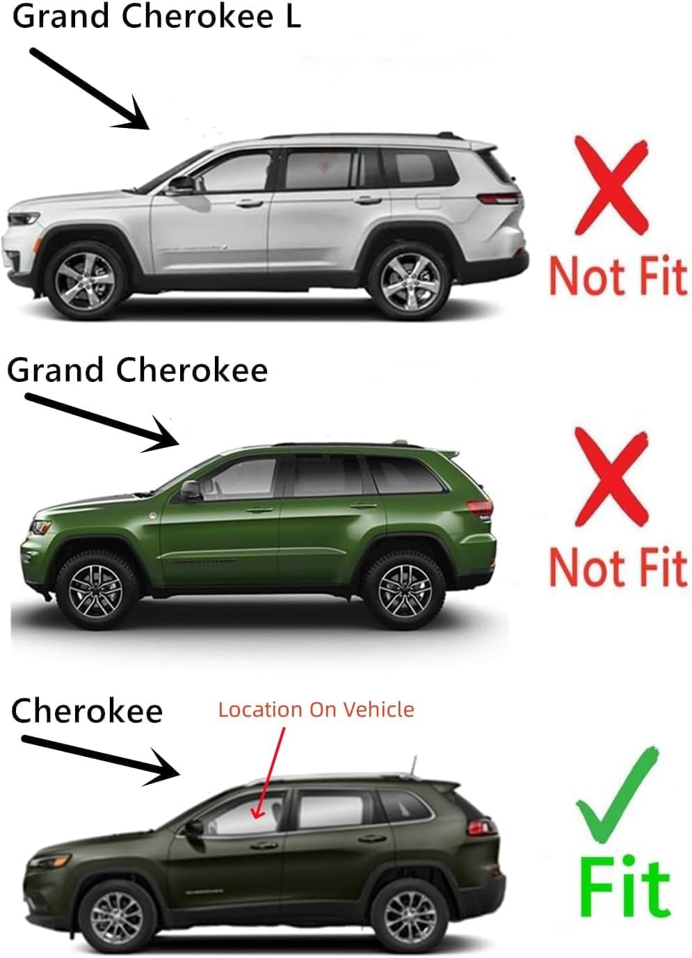 Laminated Driver Left Side Front Door Window Door Glass Compatible with Jeep Cherokee 2014-2023 Models