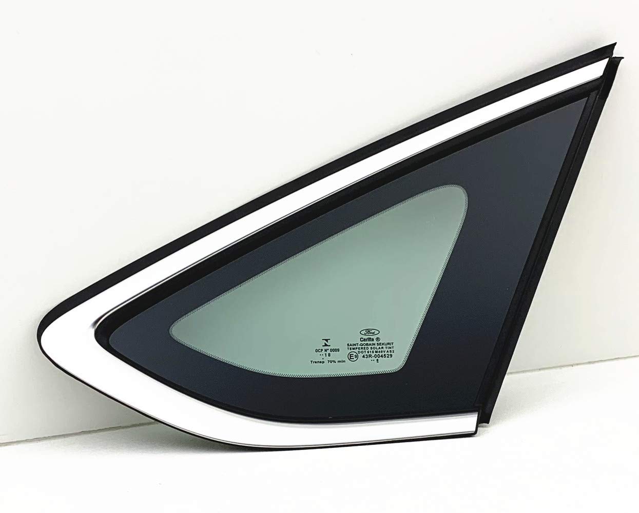 OE Titanium Moulding Passenger Right Side Quarter Window Quarter Glass Compatible with Ford Fusion 2013-2020 Models