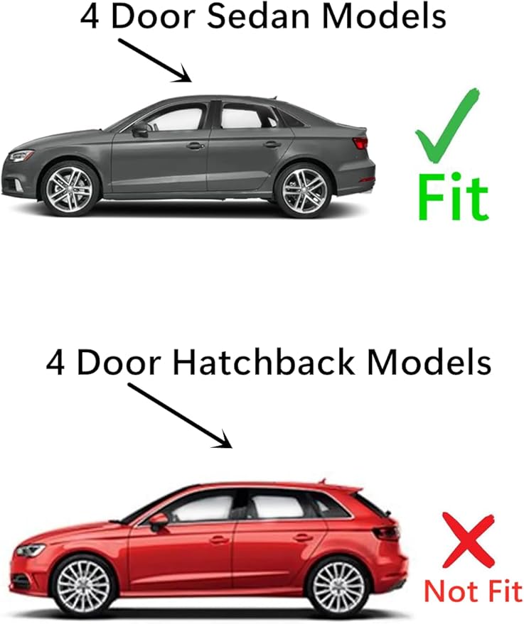 Tempered Driver Left Side Rear Door Window Door Glass Compatible with Audi A3 / S3 4 Door Sedan 2015-2020 Models