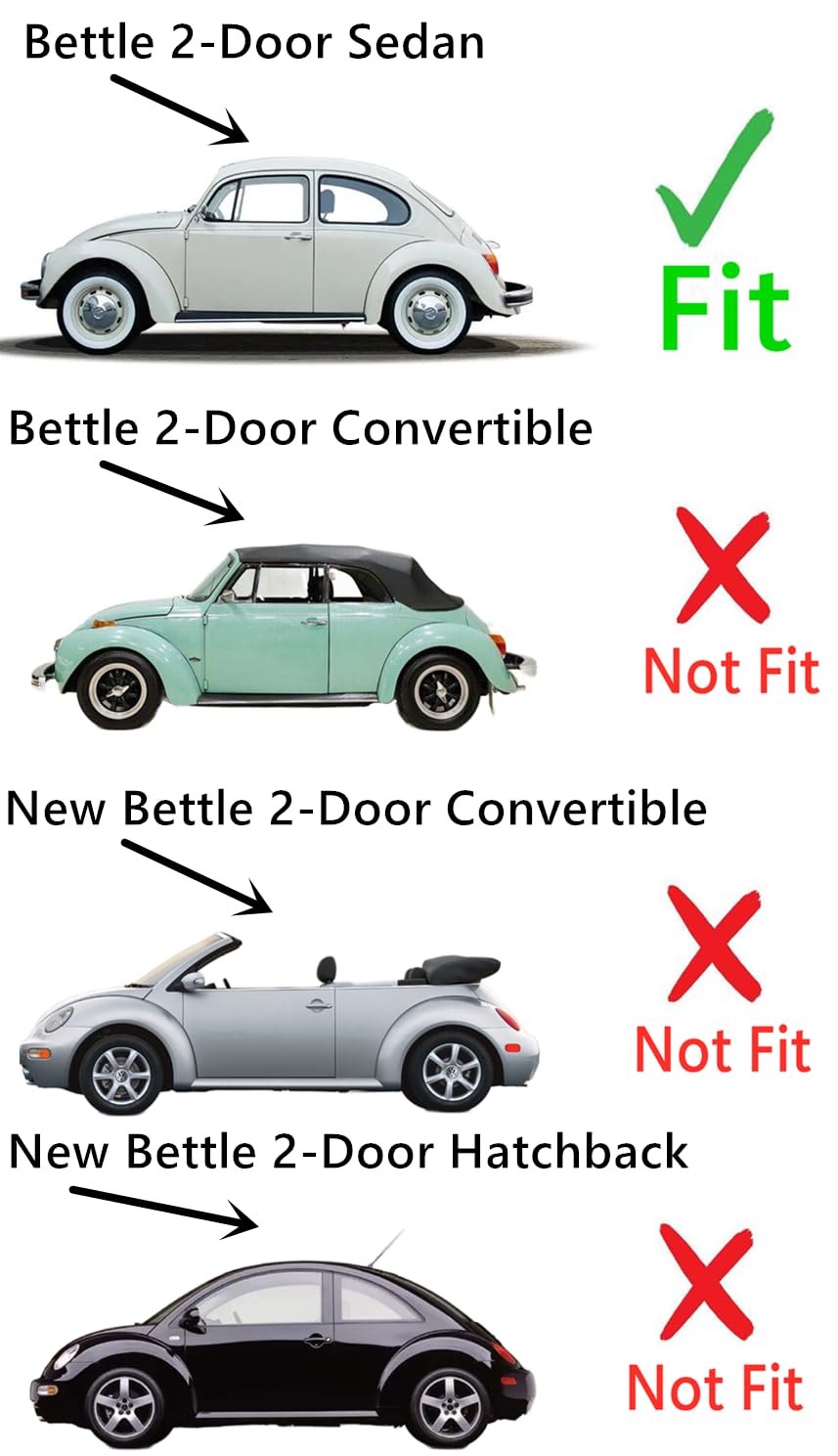 Tempered Front Vent Window Vent Glass Compatible with Beetle / Super Beetle 2-Door Sedan 1965-2003 Models