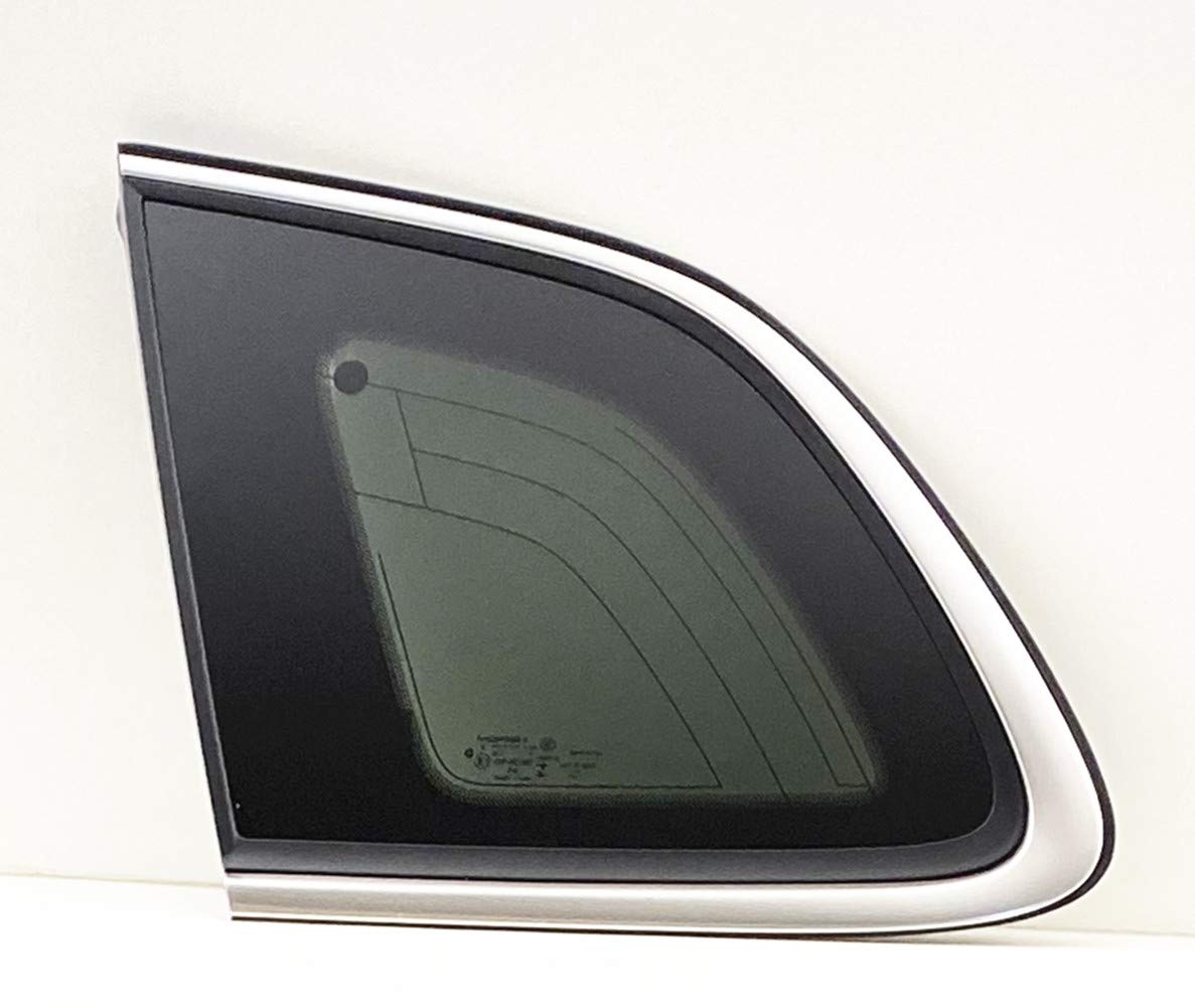 OE Chrome Moulding W/Antenna Style Privacy Driver Left Side Quarter Window Glass Compatible with Jeep Cherokee 2014-2018 Models (Not For Grand Cherokee)
