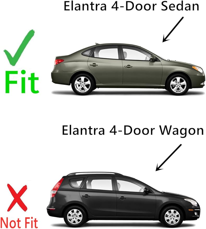 Passenger Right Side Rear Door Window Door Glass Compatible with Hyundai Elantra 4 Door Sedan 2007-2010 Models