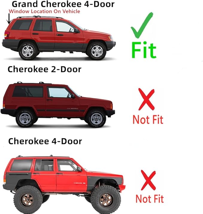 Heated Back Tailgate Window Back Glass Compatible with Jeep Grand Cherokee 1999-2004 Models