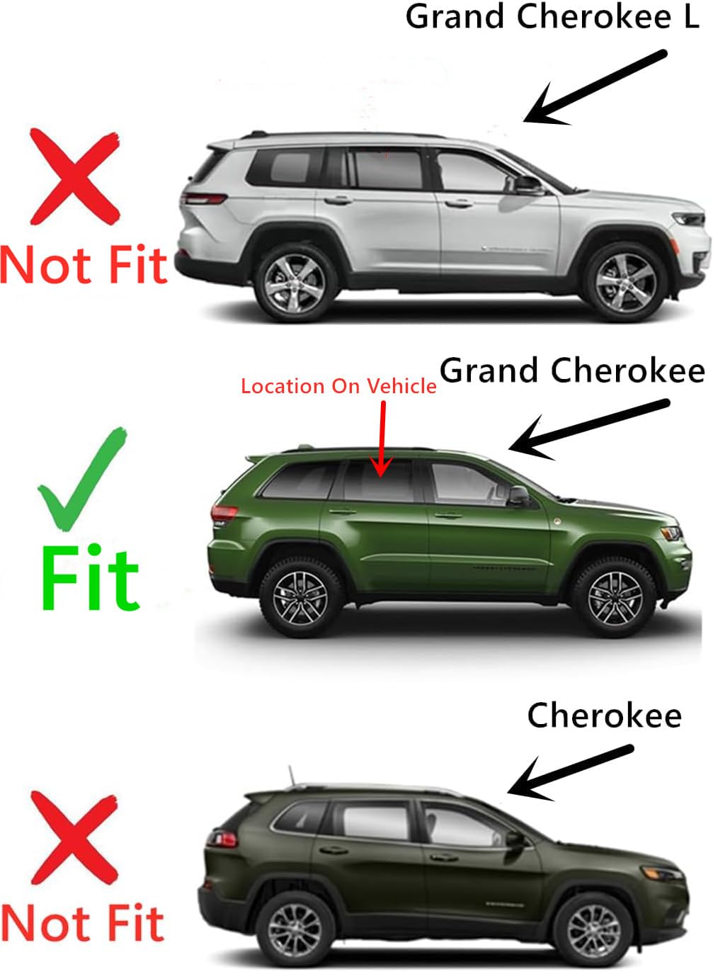 Laminated Privacy Passenger Right Side Rear Door Window Door Glass Compatible with Jeep Grand Cherokee 2022-2025 Models