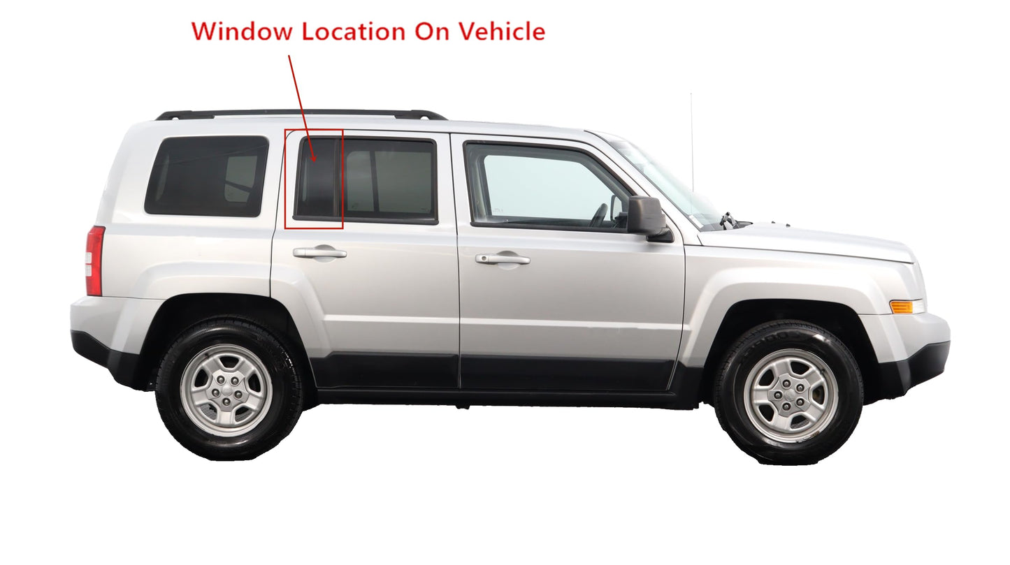 Glass Only Tempered Passenger Right Side Rear Vent Window Vent Glass Compatible with Jeep Patriot 2007-2017 Models
