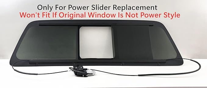 Rear Power Slider Back Window Glass Compatible with Ford F250 / F350 / F450 / F550 / F650 / F750 Pickup 2009-2016 Models (Not For F150)