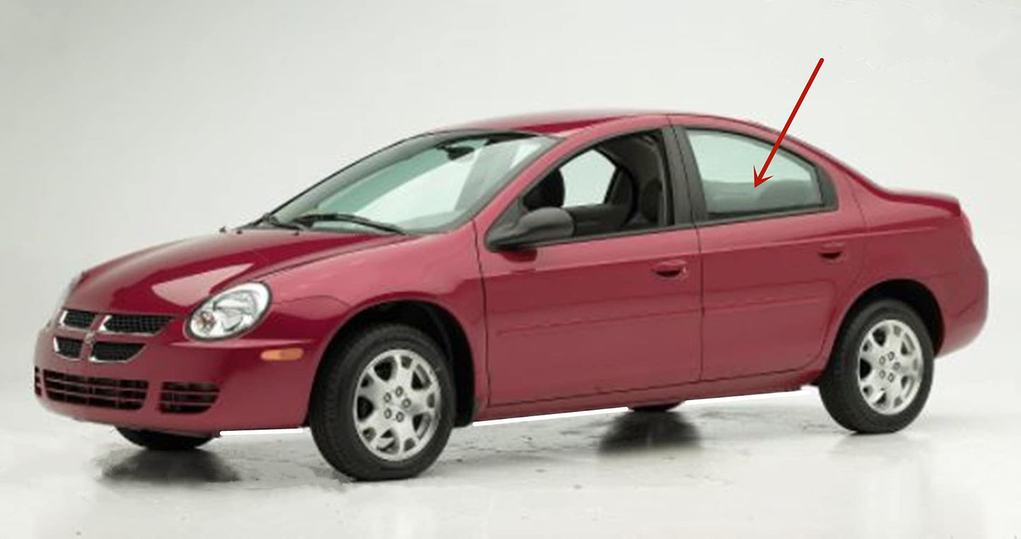 Driver Left Side Rear Door Window Door Glass Compatible with Dodge Neon/Plymouth Neon 4 Door Sedan 2000-2005 Models