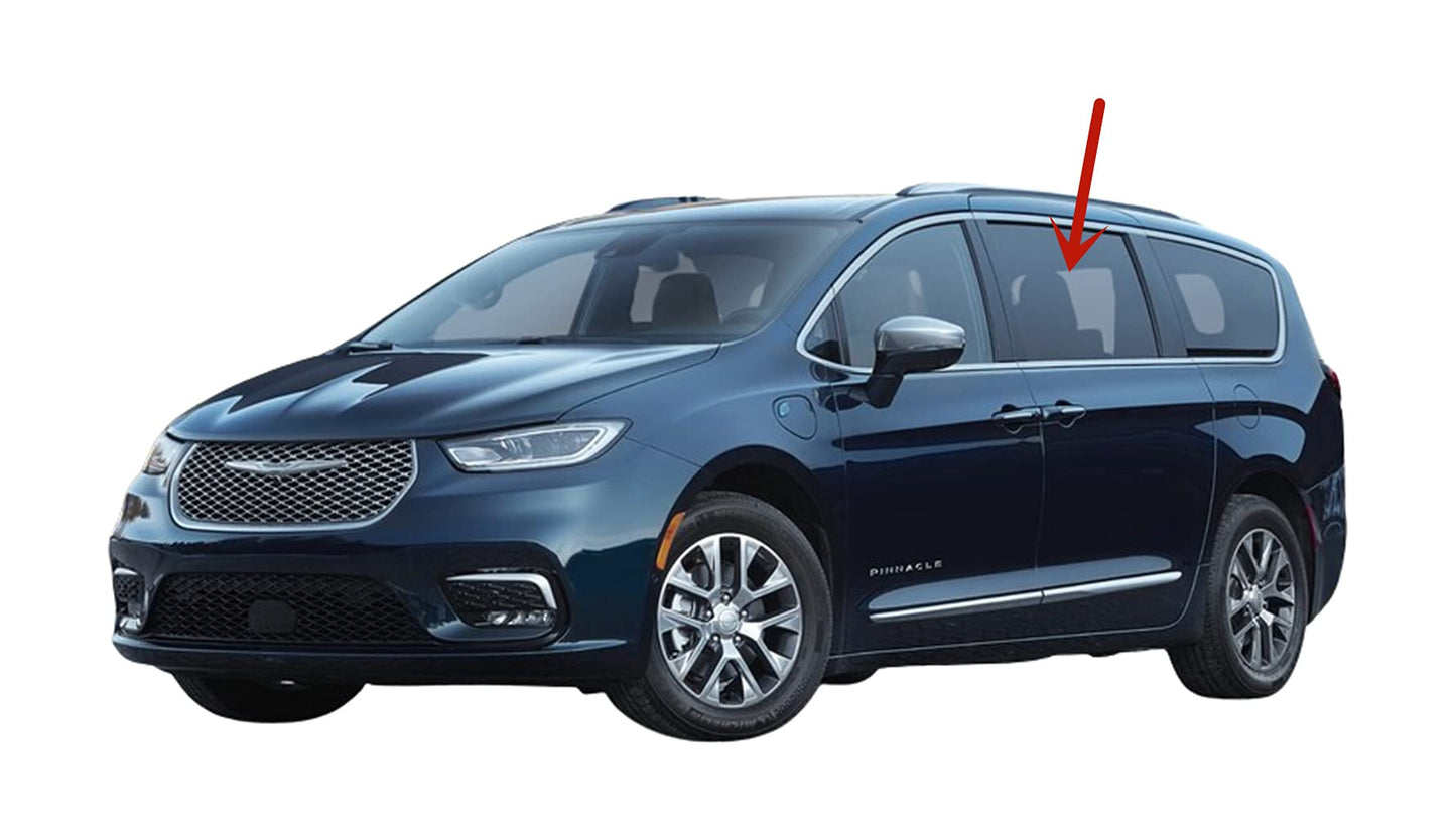 Tempered Driver Left Side Rear Sliding Cargo Door Window Door Glass Compatible with Chrysler Pacifica / Voyager 2017-2025 Models