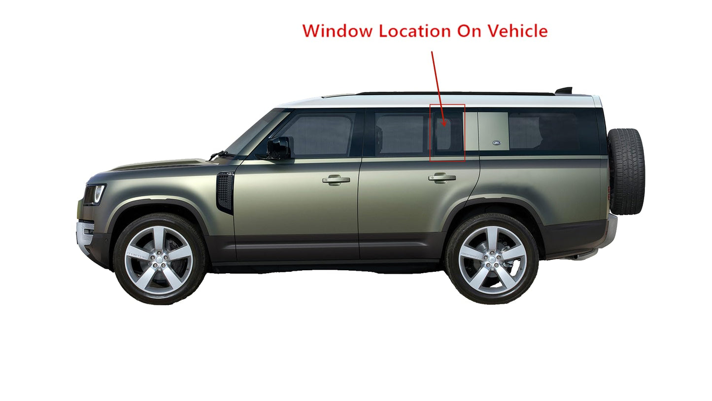Tempered Driver Left Side Rear Vent Window Vent Glass Compatible with Land Rover Defender 90 / 110 / 130 2020-2025 4-Door Models