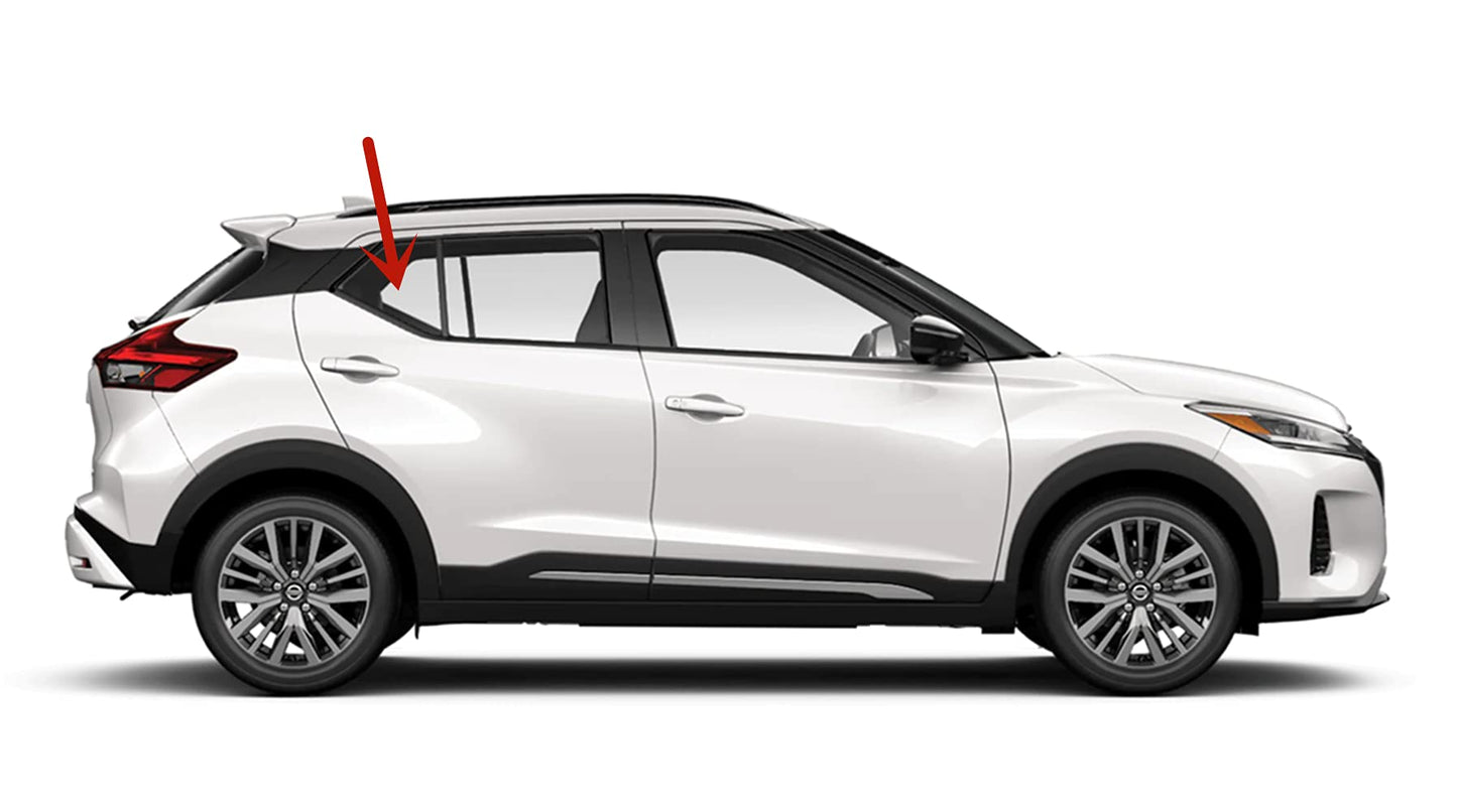 Passenger Right Side Rear Vent Window Vent Glass Compatible with Nissan Kicks 2017-2024 Models