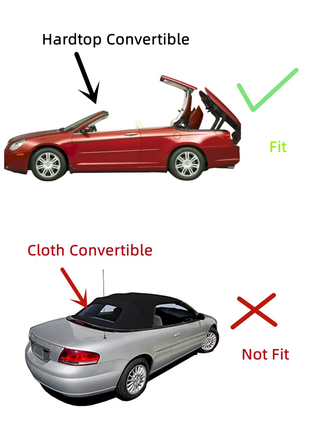 Heated Back Window Back Glass Compatible with Chrysler Sebring 2 Door Hardtop Convertible 2001-2006 Models