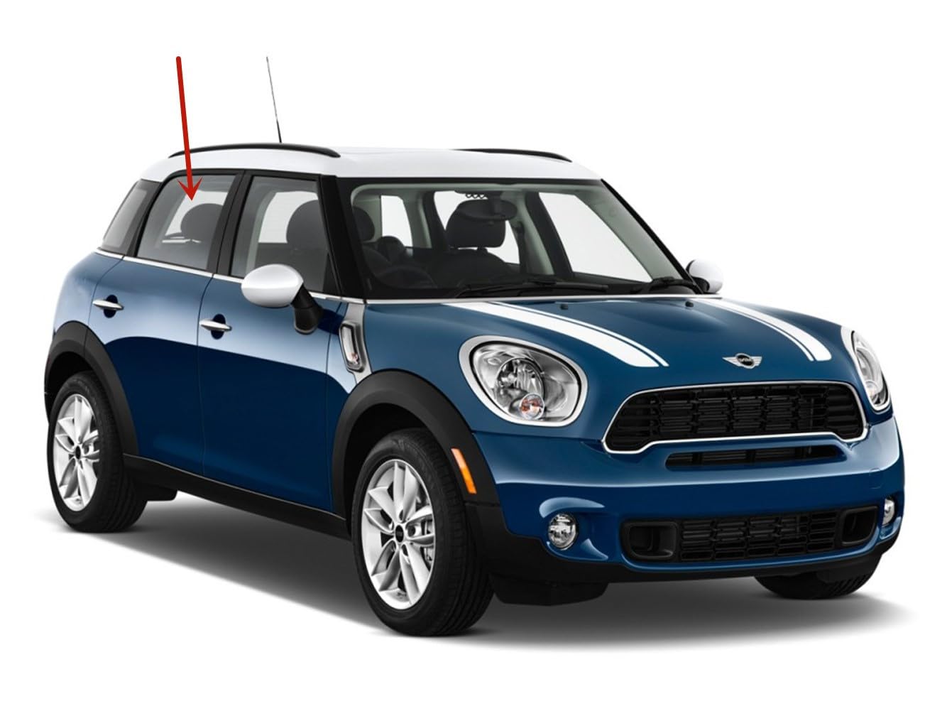 Tempered Passenger Right Side Rear Door Window Door Glass Compatible with Mini Countryman 2011-2016 Models