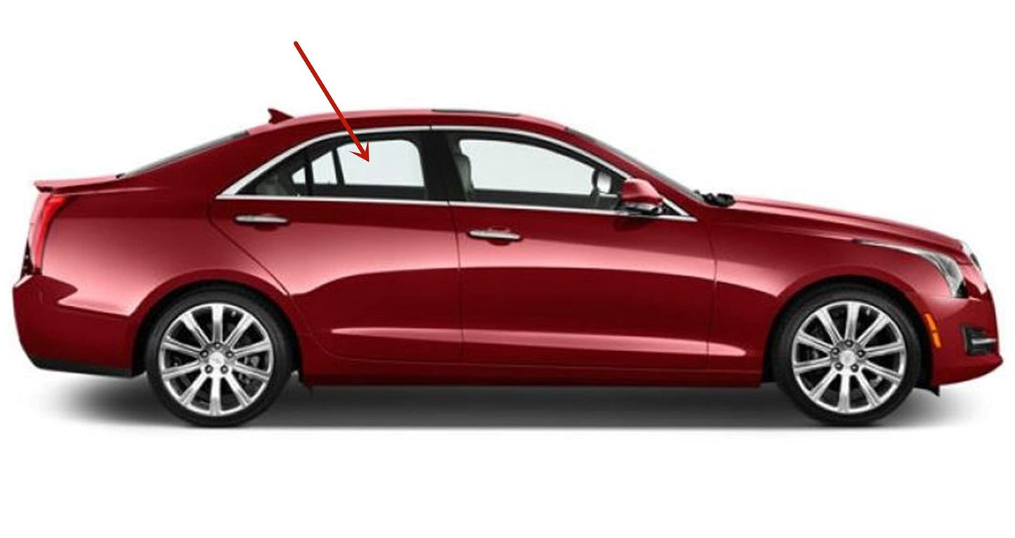 Passenger Right Side Rear Door Glass Compatible with Cadillac ATS 4 Door Sedan 2013-2018 Models