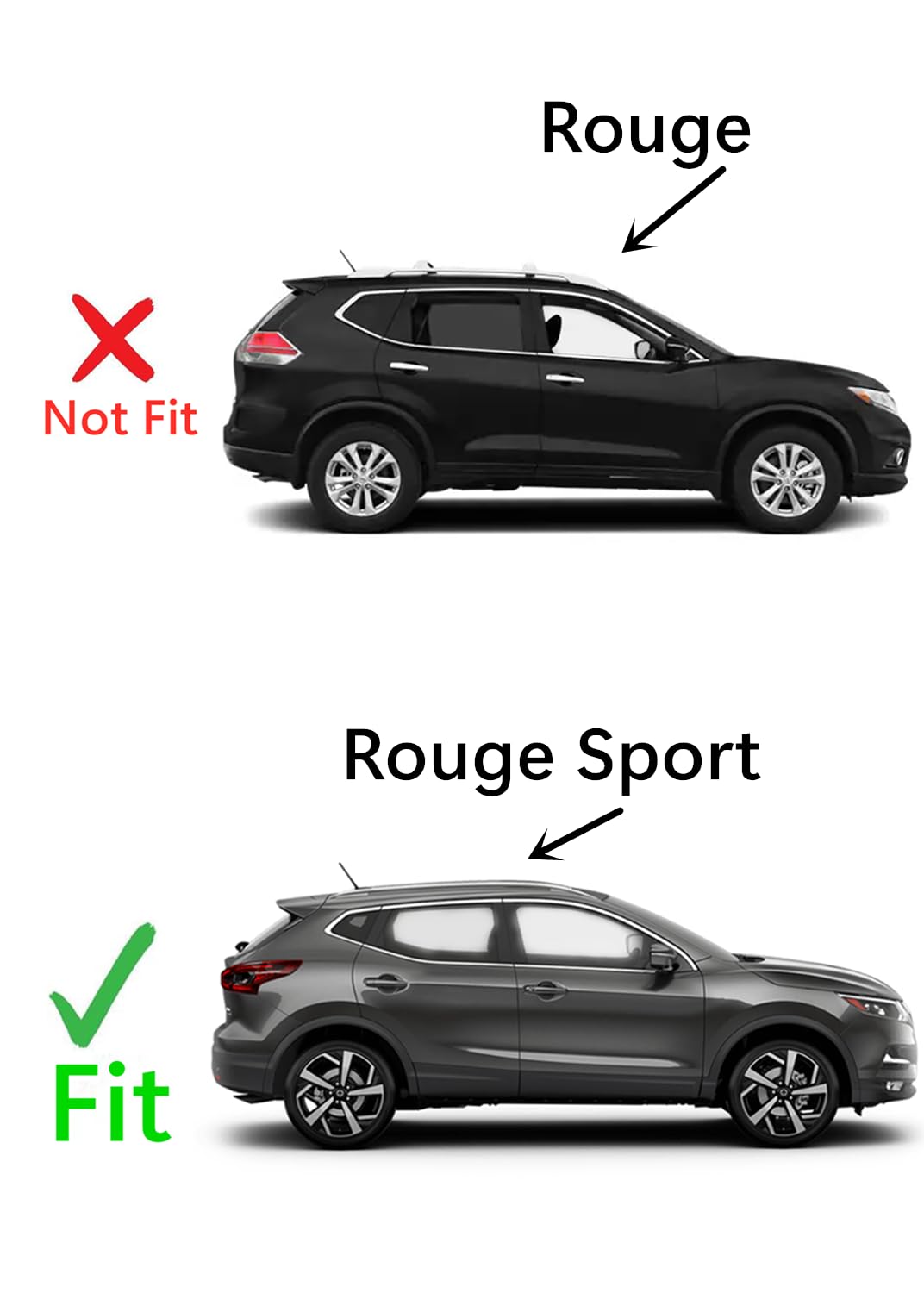 OE Passenger Right Side Quarter Window Quarter Glass Bright Trim Style Compatible with Nissan Rogue Sport 2017-2021 Models