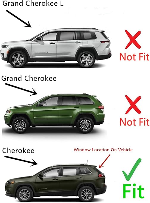 Heated Back Tailgate Window Back Glass Compatible with Jeep Cherokee 2019-2023 Models