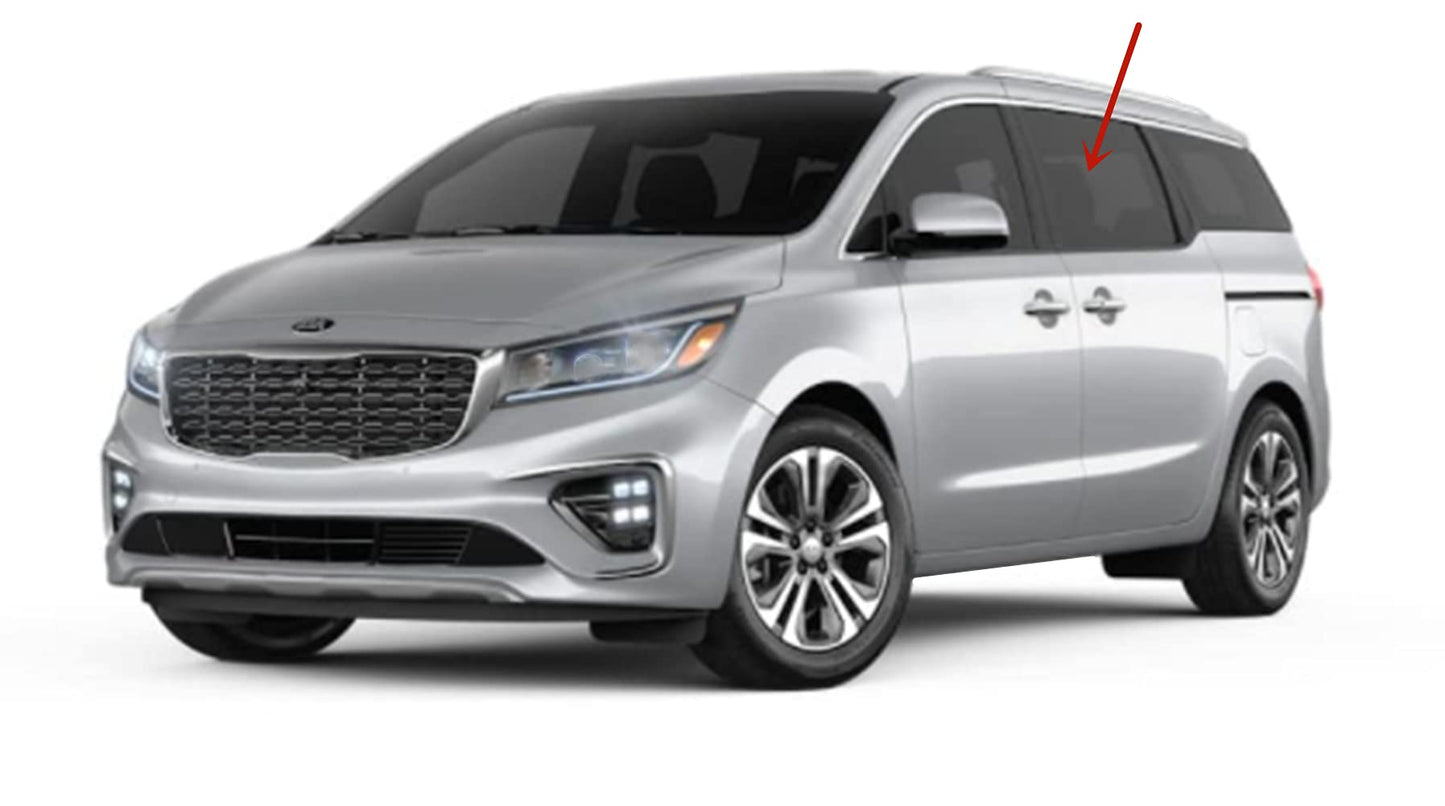 Driver Left Side Rear Sliding Cargo Door Window Door Glass Compatible with Kia Sedona 2015-2021 Models