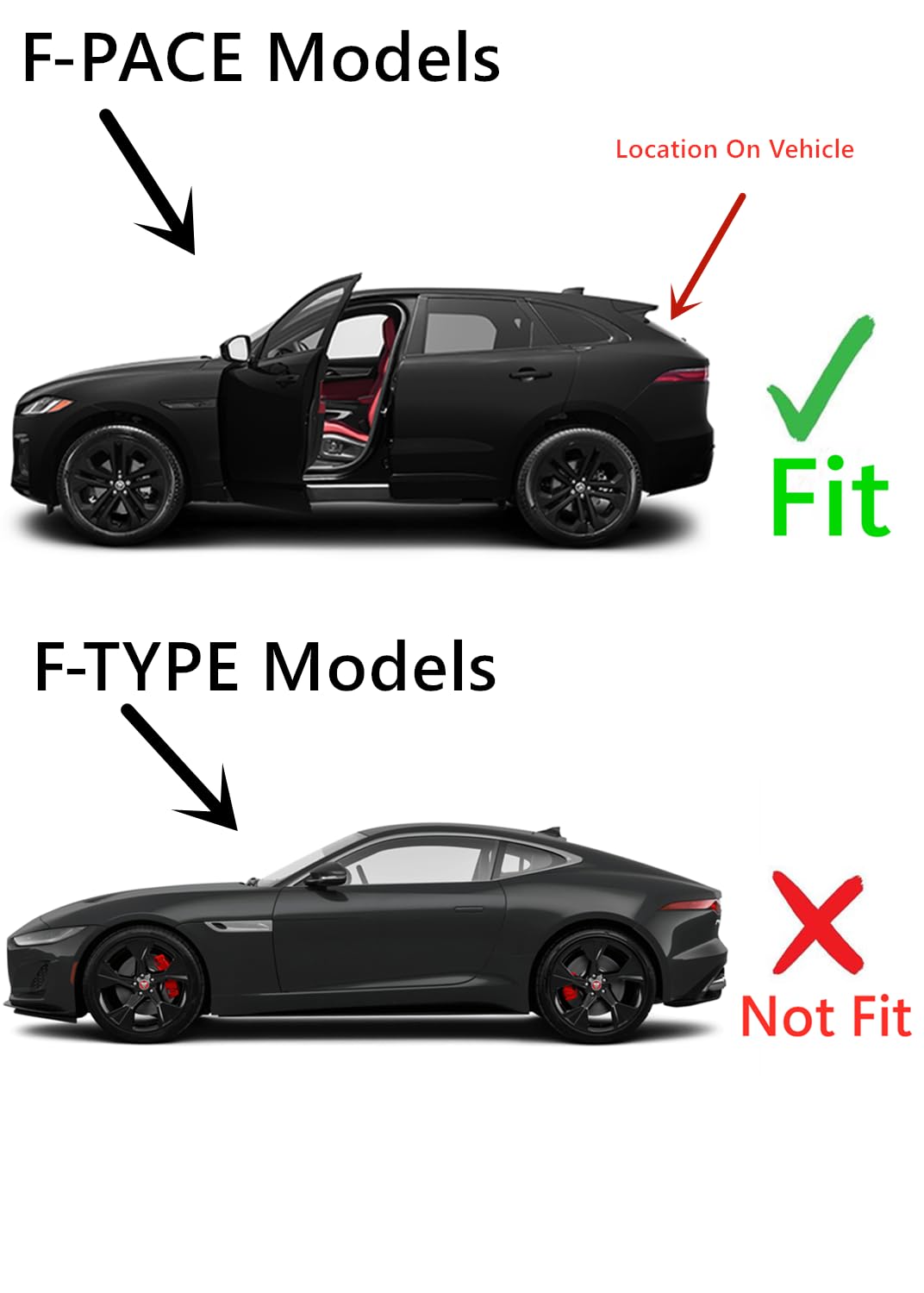 Heated Rear Tailgate Liftgate Back Window Back Glass Compatible with Jaguar F-PACE 2016-2024 Models