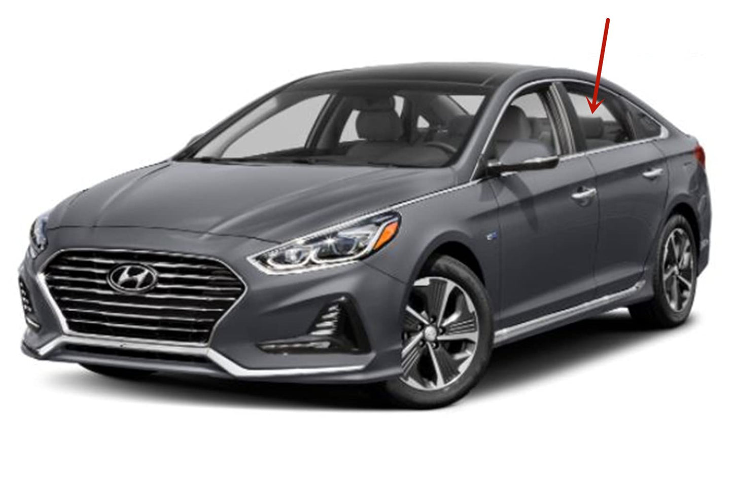 Driver Left Side Rear Door Window Door Glass Compatible with Hyundai Sonata Plug-in 2016-2017 / Sonata Hybrid 2016-2019 Models