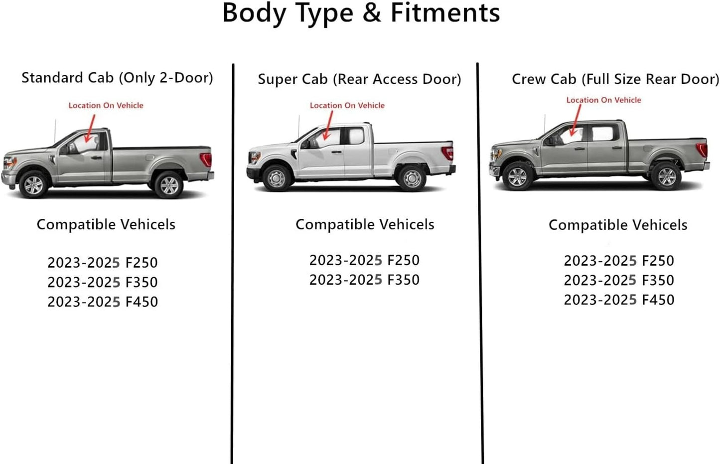 Tempered Driver Left Side Front Door Window Door Glass Compatible with Ford F250 F350 F450 2023-2025 Models