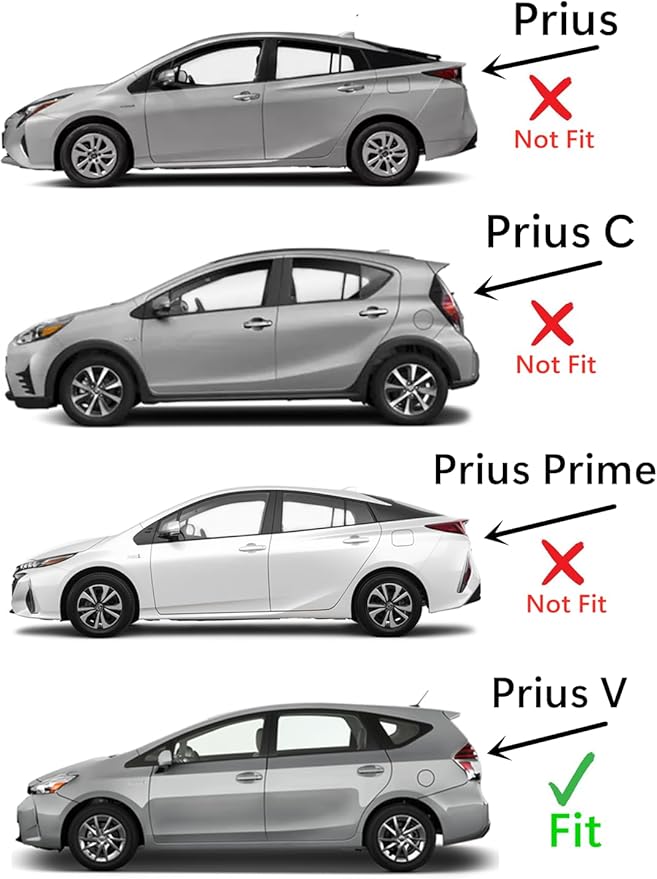 Driver Left Side Rear Quarter Window Quarter Glass Compatible with Toyota Prius V 2012-2018 Models