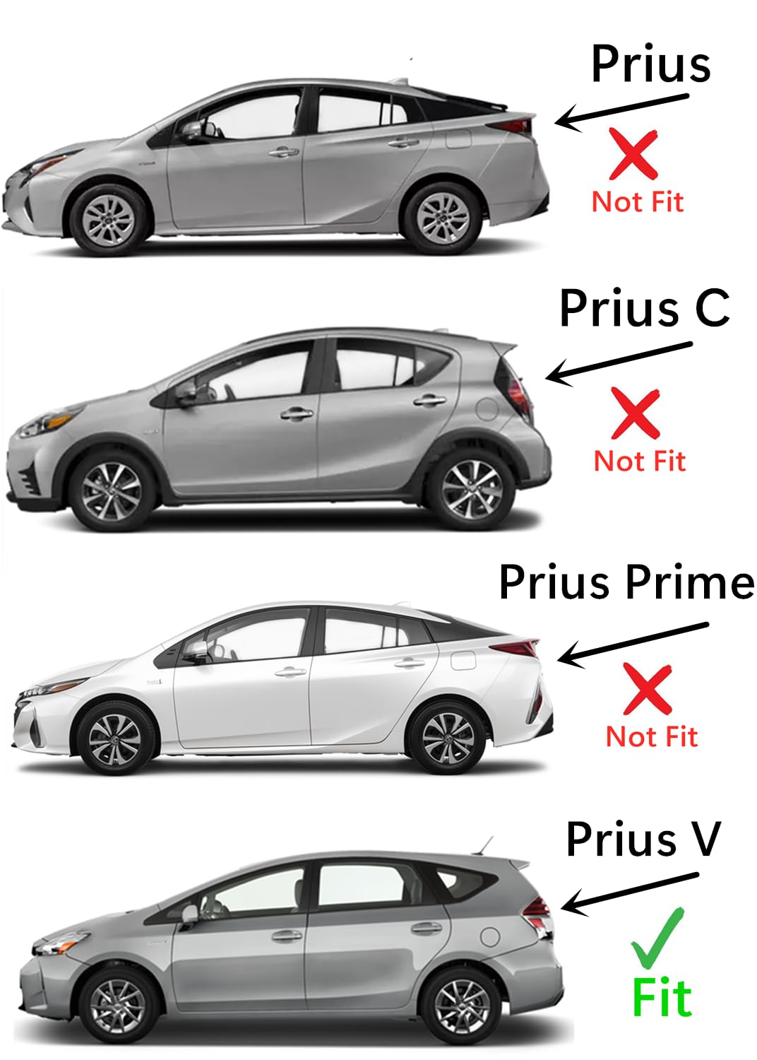 Driver Left Side Front Door Window Door Glass Compatible with Toyota Prius V 4 Door Hatchback 2012-2018 Models
