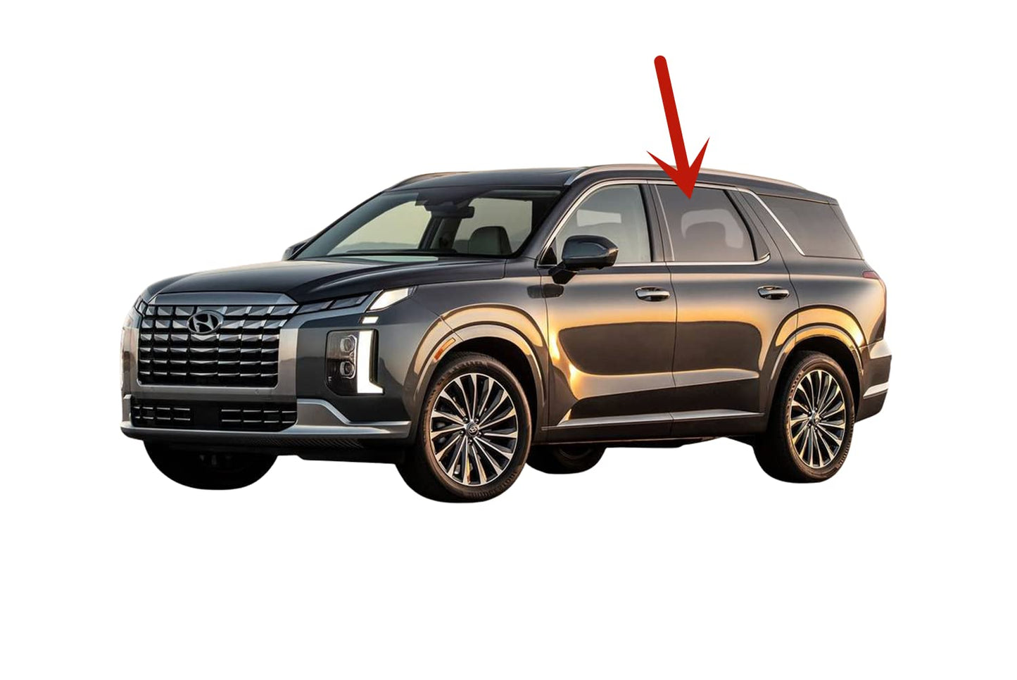 Tempered Driver Left Side Rear Door Window Door Glass Compatible with Hyundai Palisade 2020-2025 Models