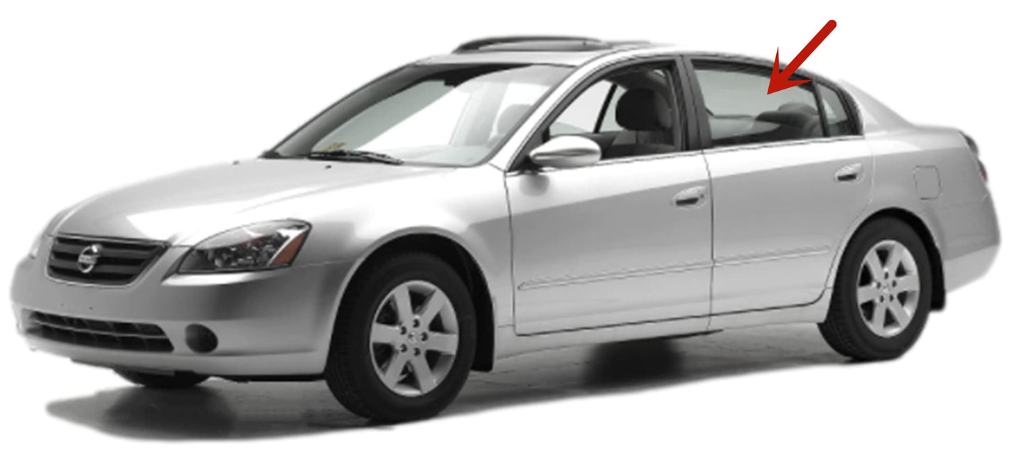 Driver Left Side Rear Door Window Door Glass Compatible with Nissan Altima 4 Door Sedan 2002-2006 Models